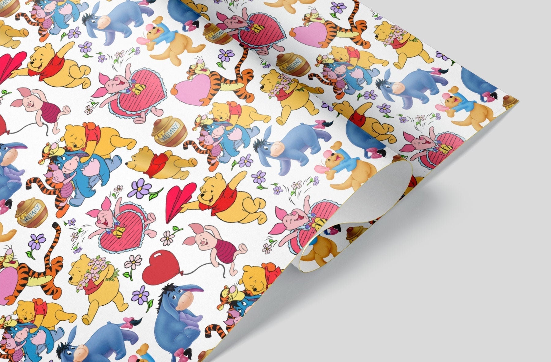 Winnie The Pooh Wrapping Paper Sheets - Set of 3 sheets - Disney Birthday Party