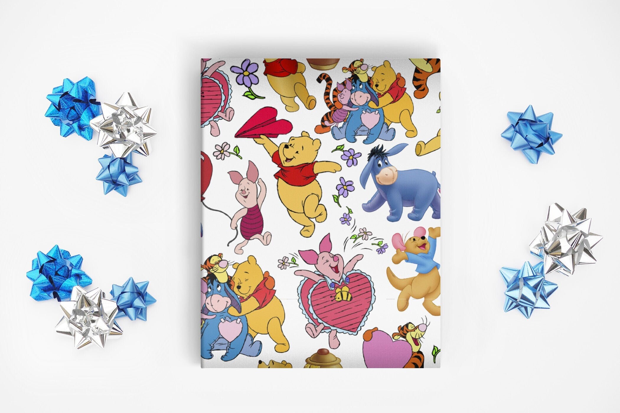 Winnie The Pooh Wrapping Paper Sheets - Set of 3 sheets - Disney Birthday Party