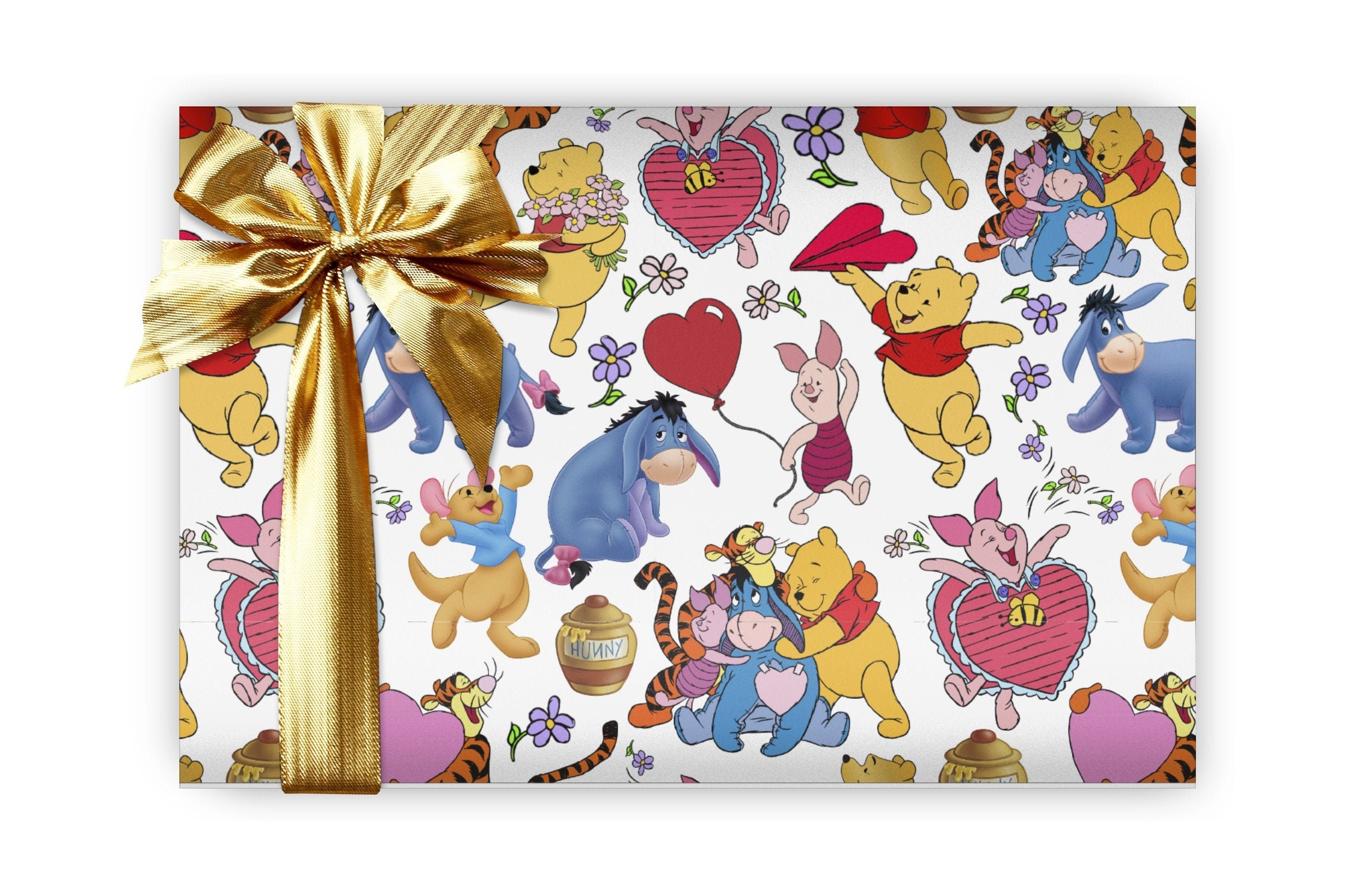 Winnie The Pooh Wrapping Paper Sheets - Set of 3 sheets - Disney Birthday Party