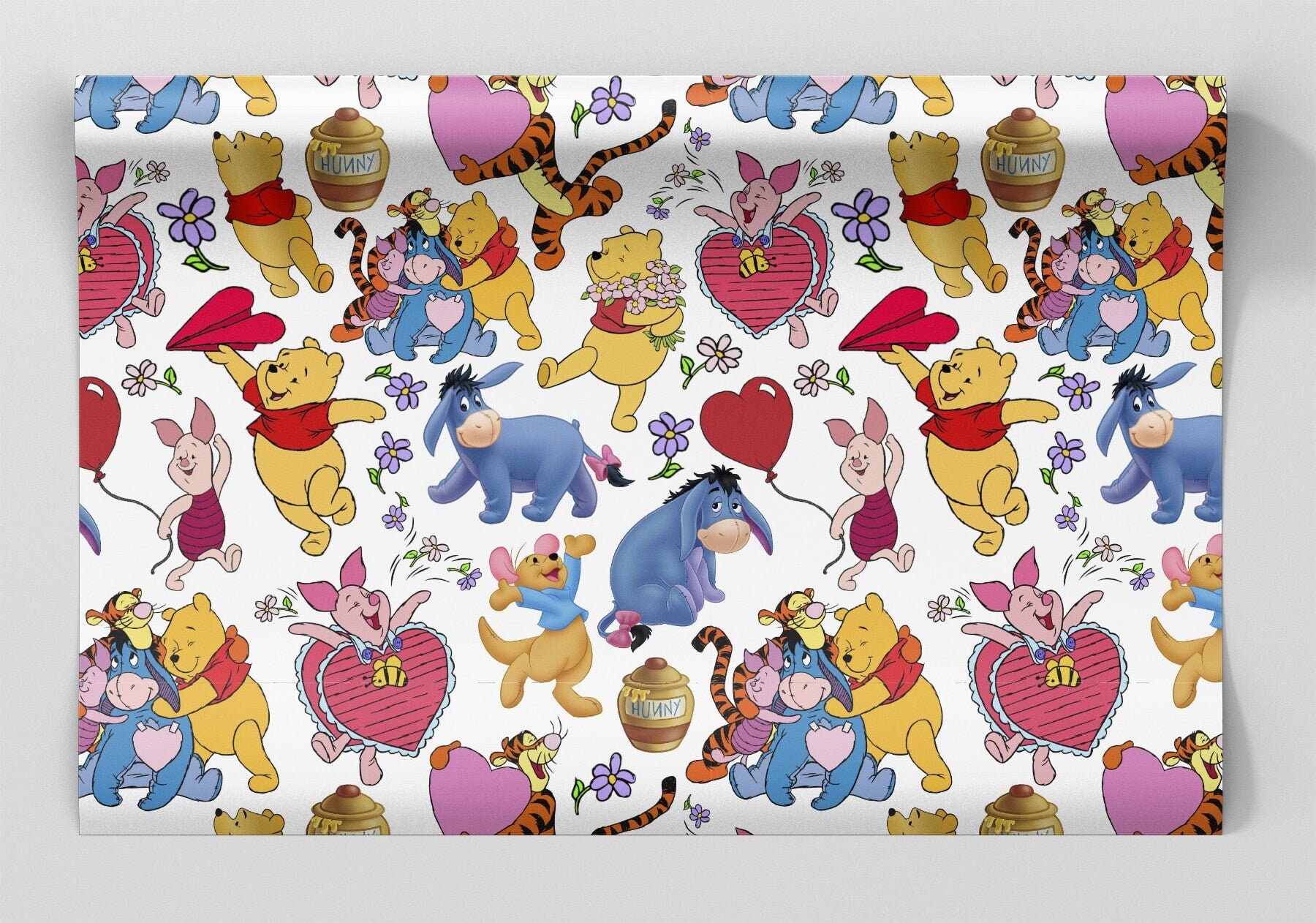Winnie The Pooh Wrapping Paper Sheets - Set of 3 sheets - Disney Birthday Party