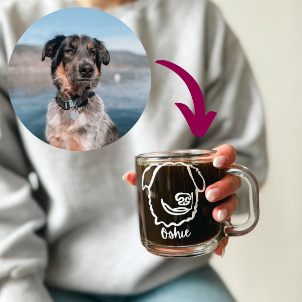 Custom Dog Silhouette Drink Mug l Hand-Drawn Dog Drink Mug I Dog Art I Gift for Dog Lover l Dog Art