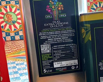 Bidon de 5 L d'huile d'olive vierge extra « Oru Virdi » ! Huile d'olive vierge extra Nocellara del Belice (Castelvetrano, Sicile) - Cueillette à la main - Octobre 2025
