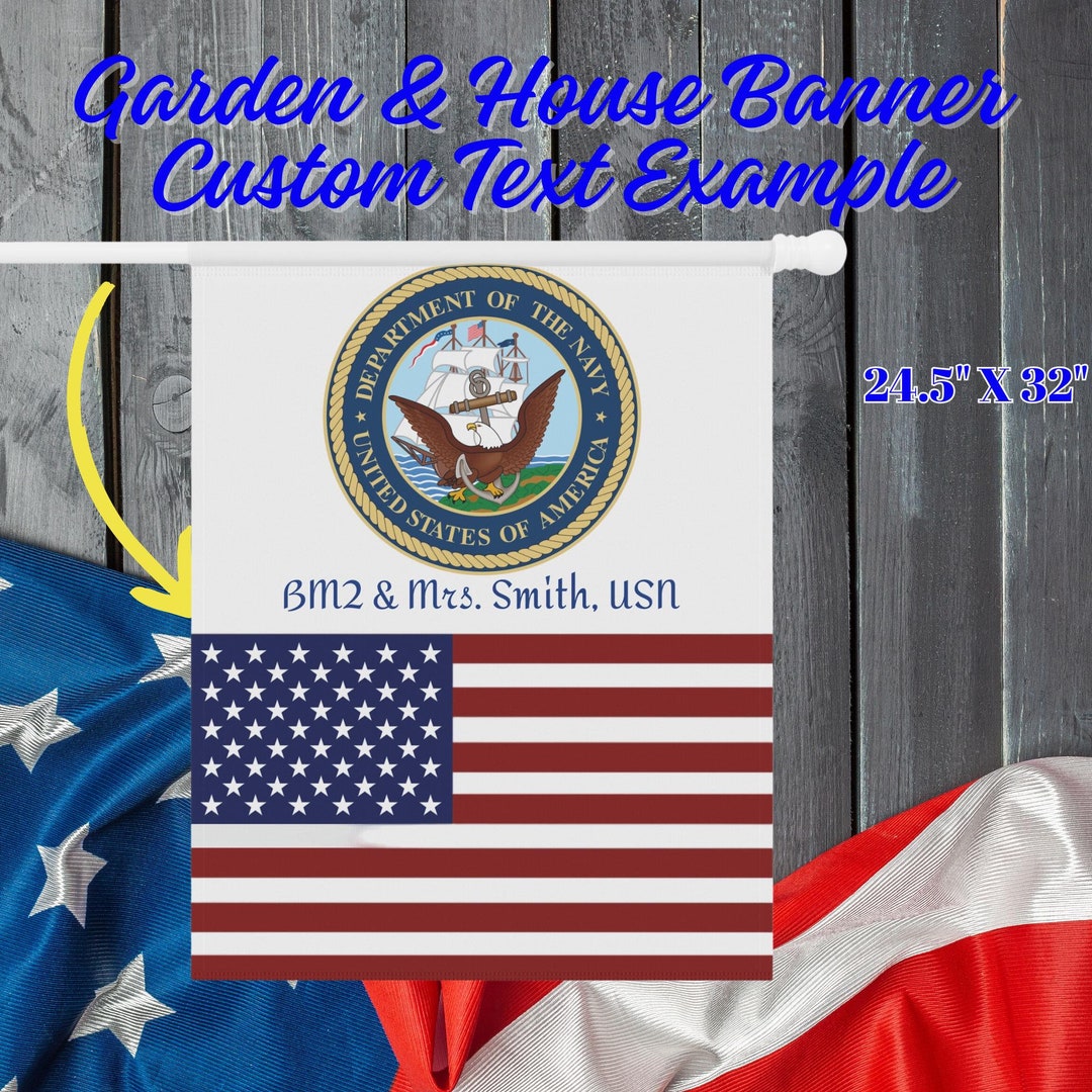 Aazon.co : US Navy Garden Flag - Set with Stand Ared Forces USN Seabee United State Aerican