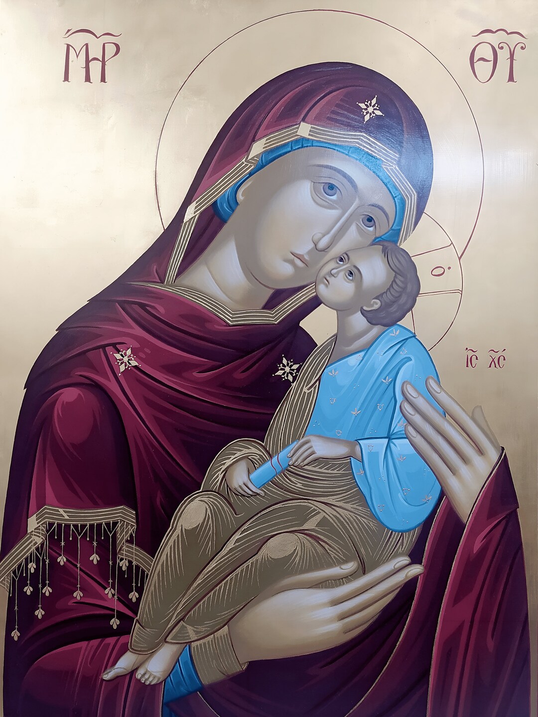 Sweetkissing Icon of the Virgin Mary, Large, Handpainted 18 X 24 Etsy