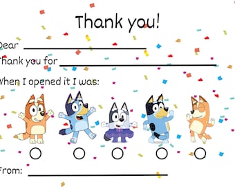 Bluey Thank you postcard