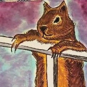Squirrel Postcard. Master of Balance.
