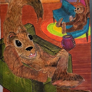 Squirrel Hangout. Acorn Coffee Cafe.