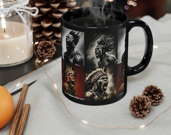 Screaming Zulu Warrior Black Mug ,Cool Mug ,Coffee Mug ,Tea Mugs