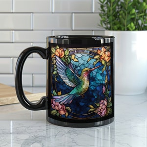 Stained Glass Mug Hummingbird Stained Glass Gift For Hummingbird Lover Special Gift For Her