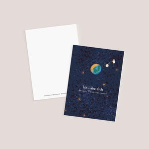 Grußkarte "Liebe" / "Ich liebe dich bis zum Mond und zurück."