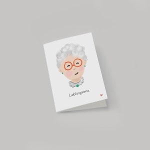 Grußkarte „Lieblingsoma“ / Karte für die Oma / Glückwunsch / Geburtstag / Lieblingsmensch / Klappkarten A7