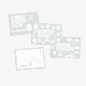 Kindermalpostkarten „Ostern“ / Buchstaben lernen / 3er-Set / zum selber bemalen und beschreiben / Osterkarten / Postkarten