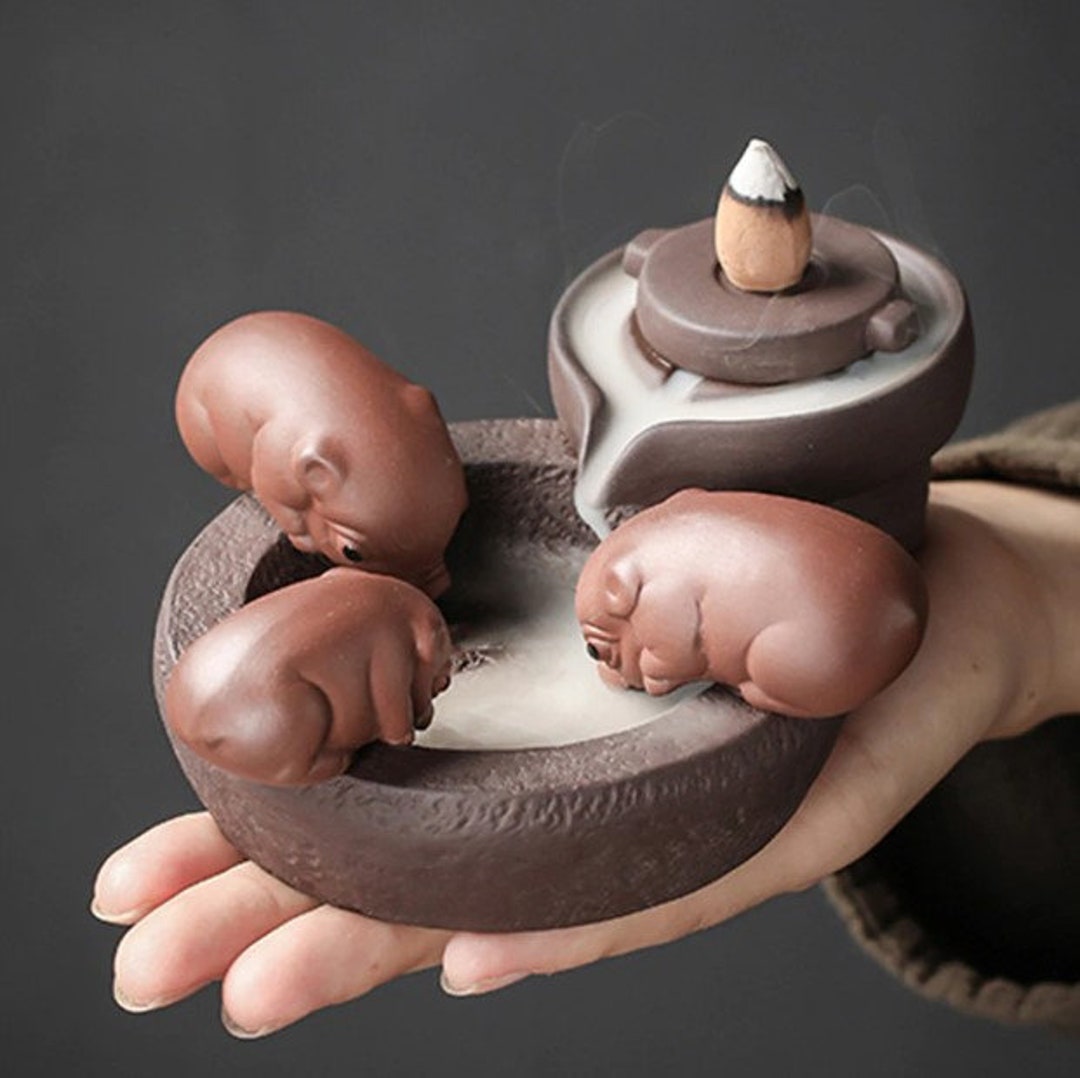 Cute Pigs Incense Waterfall, Little Pigs Backflow Incense Burner