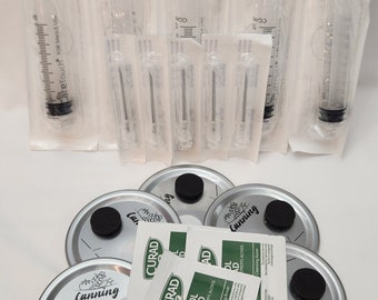 12 pack of Sterile Syringes & "Wide Mouth" lids with Filter/ Injection Port