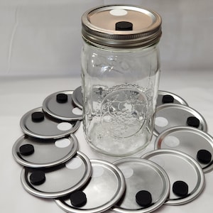 12 pack &quot;Wide Mouth&quot; lids with Injection Port & Filter