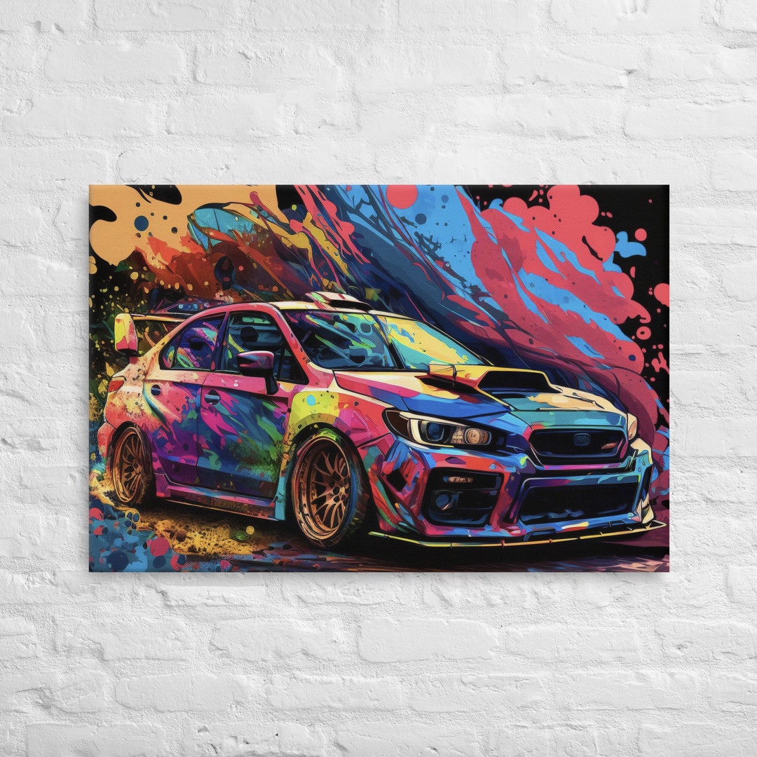 Colorful Subaru WRX / STI Landscape Wall Canvas Print High Etsy