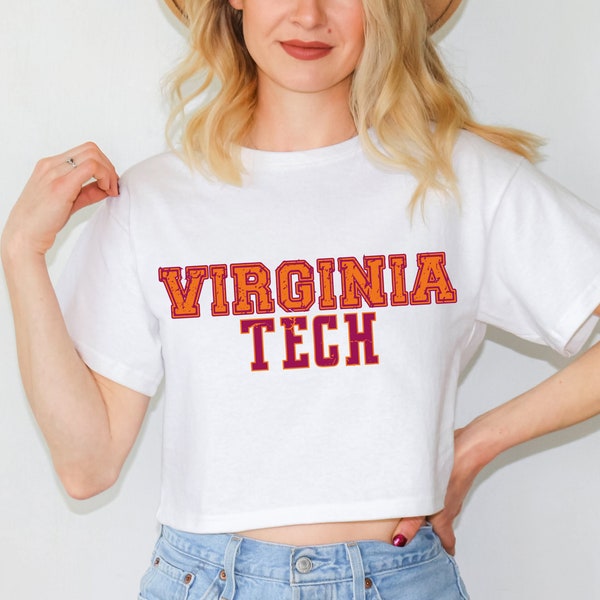 Virginia Tech Cropped Tee| Hokies Cropped Tee| Virginia Tech Shirt| Hokies Shirt| Gift for Graduate| ACC Football Shirt| College Student