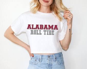 Camiseta recortada Alabama Roll Tide / Camiseta recortada Alabama / Camiseta Roll Tide / Camiseta de fútbol universitario / Regalo para graduados / Camisa Bama / Estudiante