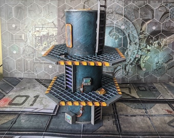 Chip Tower Terrain Kit modular with greebles