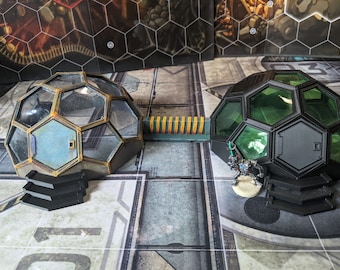 Scifi Dome Terrain with modular clear windows and doors