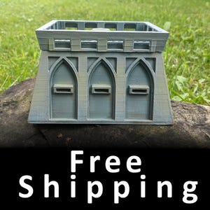 Gothic Bunker Terrain with decorated interior and magnets