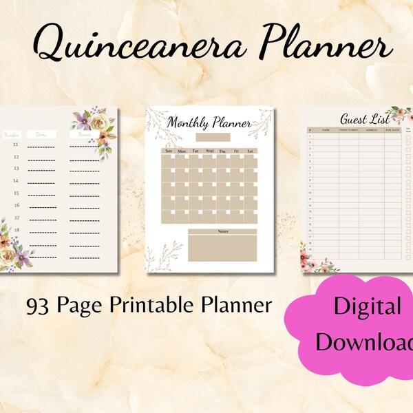 Quinceanera Planner - Etsy