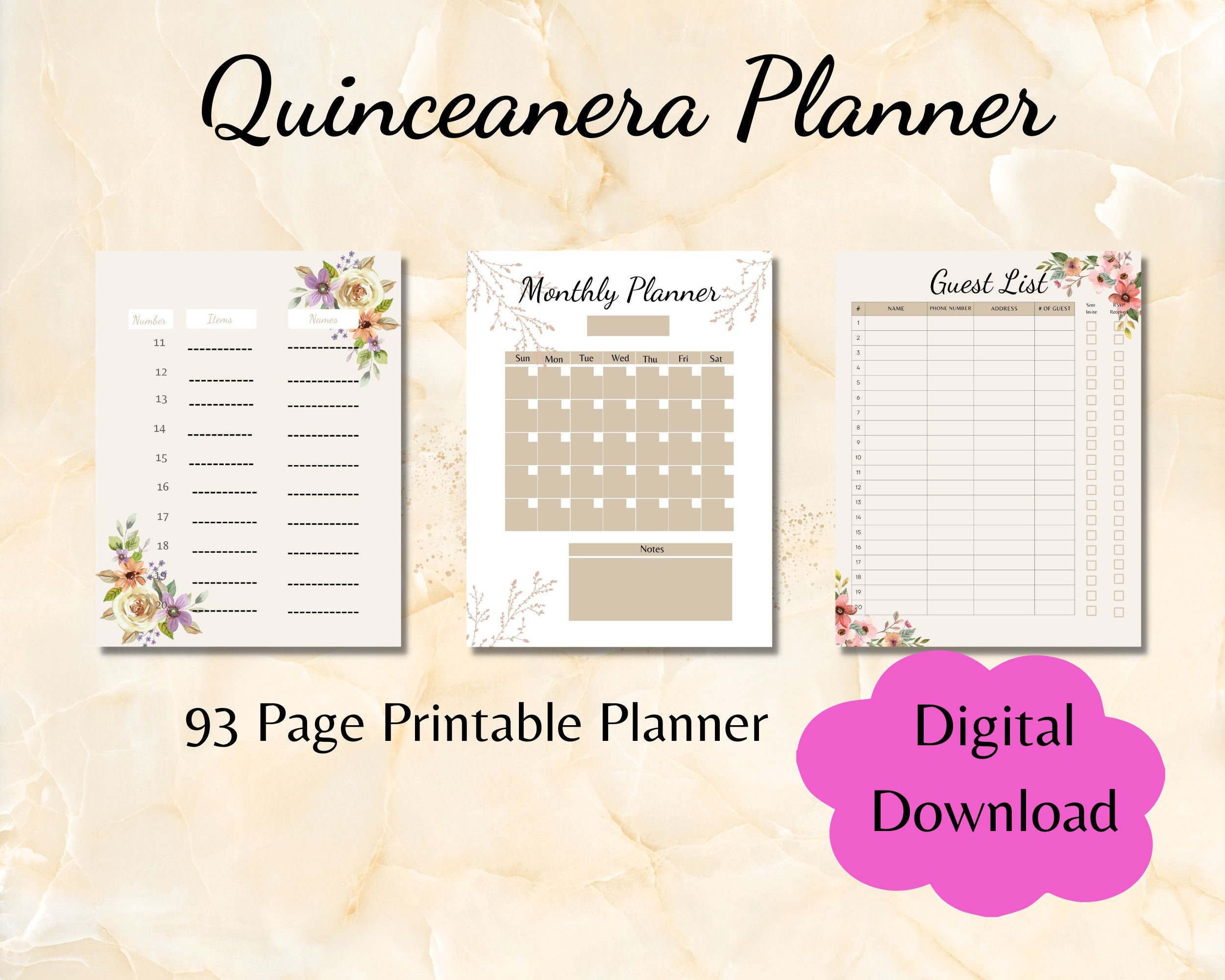 quinceanera-planner-checklist-organizer-daily-updates-etsy