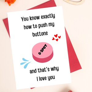 Naughty Printable Gspot Valentines Day Card, Funny Dirty Digital Download Card for Lovers, Unique Quirky Card for Husband, Boyfriend 5x7 PDF
