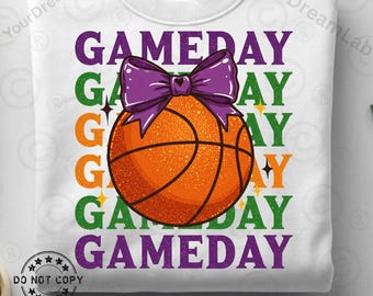 Game Day Basketball PNG, Game day Shirt design, Coquette Basketball Png, Crochet basketball png, basketball Coquette Bow png