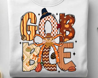 Gobble Turkey Girl Kid Toddler Png, Thanksgiving Kid PNG, Toddler Kid Design Png, Thanksgiving Png, Gobble Thankful Sublimation Digital