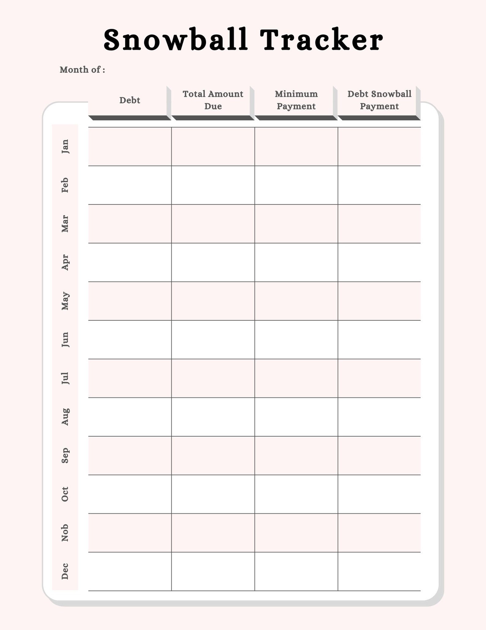 Printable Debt Snowball Tracker - Etsy
