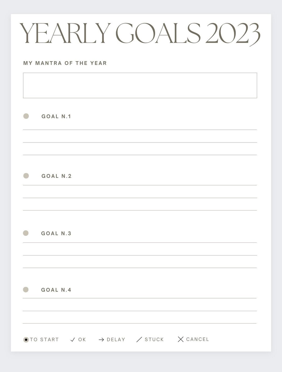Printable Yearly Goals Planner Etsy