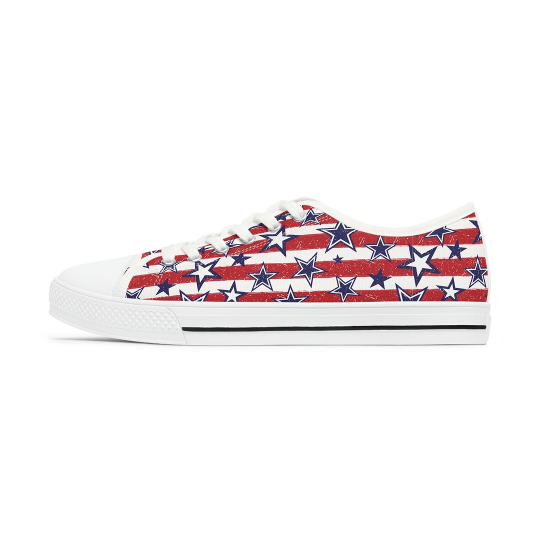 American Flag Shoes Red White Blue Shoes Patriotic Shoes Etsy