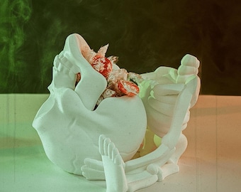 Halloween Skeleton Candy Bowl | 3D Printed Spooky Treat Holder