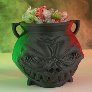 Habgieriger Hexenkessel - Süßigkeitenhalter | 3D gedruckter gruseliger Leckerbissenhalter