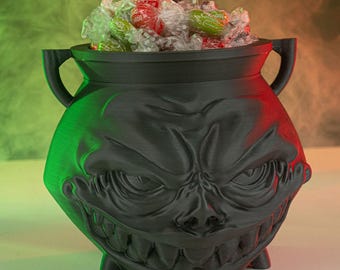 Halloween Greedy Cauldron Candy Bowl | 3D Printed Spooky Treat Holder