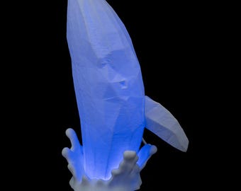 Whale Night Light, Lamp, Includes Lighting, 3D Printed, Whale Light, LED Night Light, Gift for Him and Her