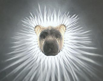 3D Printed LED Lion Wall Light, Unique Nightlight Gift for Home Decor
