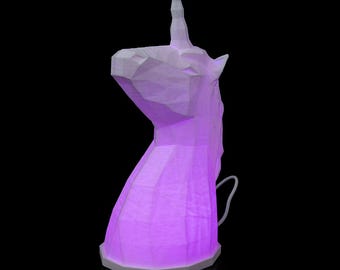 Unicorn Night Light, Lamp, Includes Lighting, 3D Printed, Unicorn Light, LED Night Light, Gift for Him and Her
