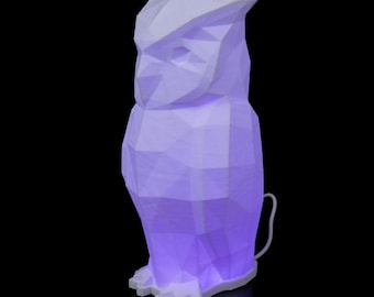 Owl Night Light, Lamp, Includes Lighting, 3D Printed, Owl Light, LED Night Light, Gift for Him and Her