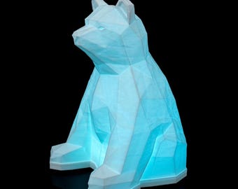 Bear Cat Night Light, Lamp, Includes Lighting, 3D Printed, Bear Light, LED Night Light, Gift for Him and Her