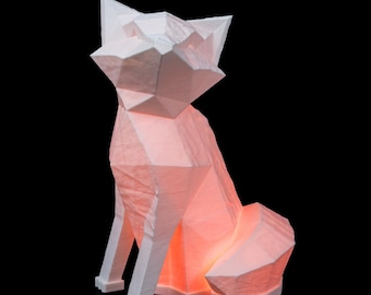 Fox Night Light, Lamp, Includes Lighting, 3D Printed, Fox Light, LED Night Light, Gift for Him and Her