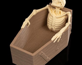 Halloween Skeleton in a coffin Candy Bowl | 3D Printed Spooky Treat Holder