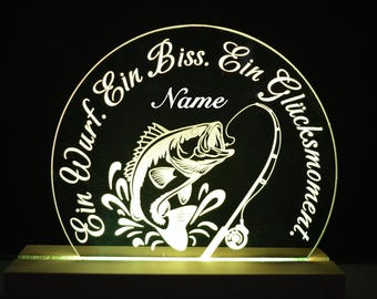 Personalized Angler Stand / LED Lamp Acrylic | Gift Decoration