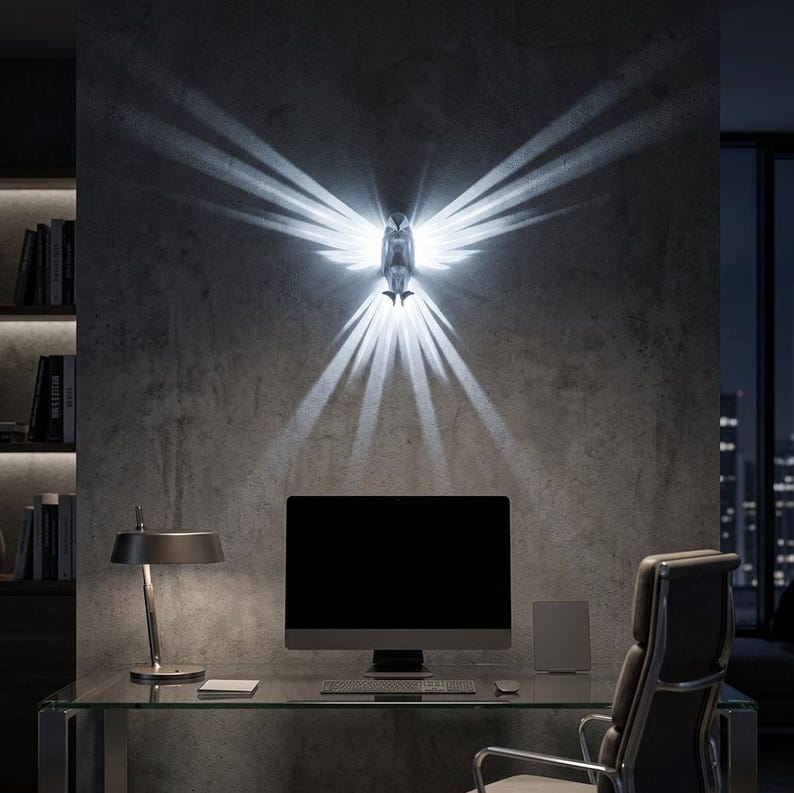 Eagle Night Light, Eagle Lamp, Includes Lighting, 3D Printed, Eagle Wall Light, LED Night Light, Gift for Him and Her image 1