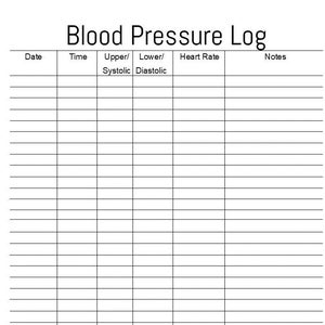 Blood Pressure Log