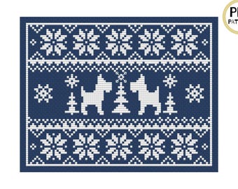 Christmas Dog Ornament Cross Stitch Pattern: Modern Xmas Decor (PDF Pattern)