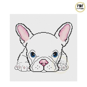 Frenchie Cross Stitch PDF. Instant Download. Counted Cross Stitch Chart. Modern Cross Stitch. Home Decor. Easy DIY Embroidery. Dog Lovers.