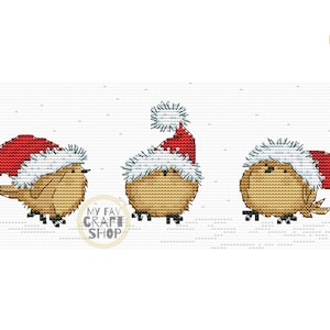Christmas Birds Cross Stitch PDF. Instant Download. Counted Cross Stitch Chart. Modern Cross Stitch. Christmas Embroidery. Needlepoint.