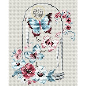 Butterfly Jar Cross Stitch Pattern: Modern Embroidery (PDF Download)